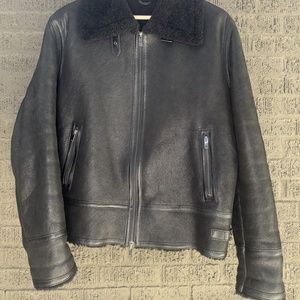 Custom Blake Hedley Black Shearling Jacket XL